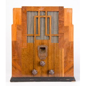 Ariel, timber case Empire state mantle case radio circa 1934