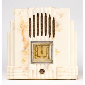 AWA Empire state, white marbled case mantle radio. Rare