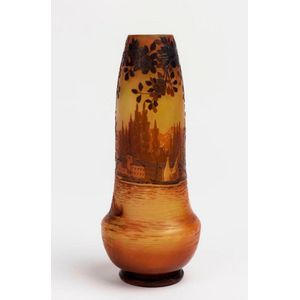 A De Vez cameo glass landscape vase, French, circa 1910 the&hellip;