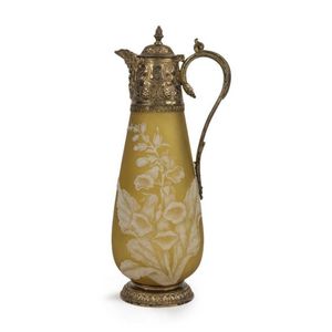 A rare silver mounted cameo glass claret jug attributed to…