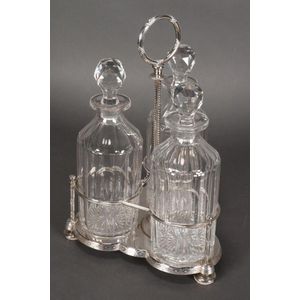 Victorian sterling silver tantalus, hallmarked Birmingham, 1865,…