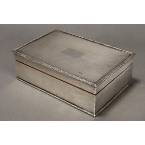 George VI Silver Cigarette Box with Engraving and Floral Border ...