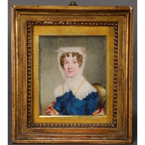 19th century English portrait miniature, portrait of a lady,…