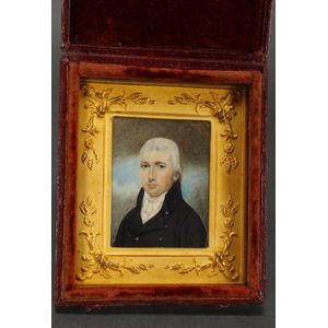 Georgian portrait miniature, portrait of a gentleman, depicted…