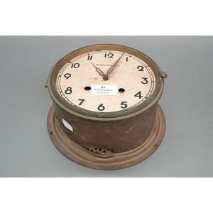 Antique brass navy ship clock - Hunt Vintage