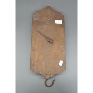 Set of large antique brass faced Salter scales