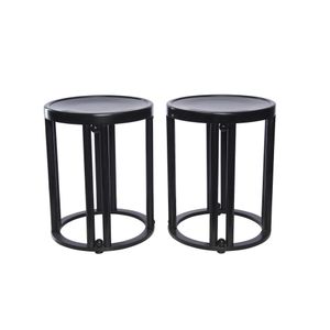 After Josef Hoffmann pair of 'Cabinet Fledermaus' stools, black…