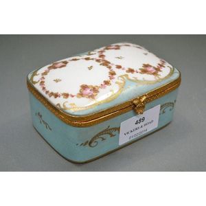 An early porcelain French pale blue Limoges hand painted…