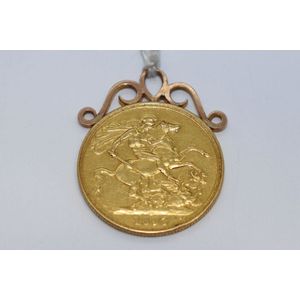 1893 English sovereign, tested 22ct large St George and the…