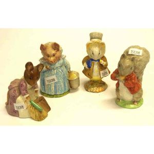 Four various Beswick Beatrix Potter figurines including Hunca…