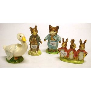 Four various Beswick Beatrix Potter figurines including Johnny…