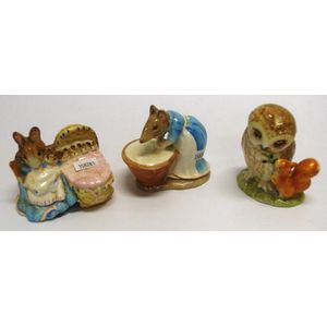 Three various Beswick Beatrix Potter figurines including Hunca…