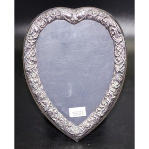 Elizabeth II sterling silver photo frame London 1987, embossed…