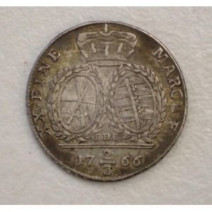 1766 German States 2/3 Thaler silver coin Electorate of Saxony…