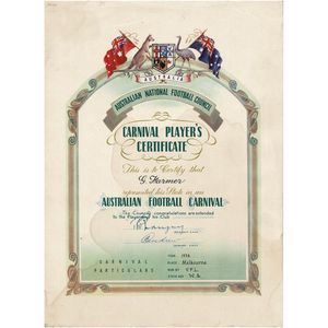 1958 Carnival: Attractive certificate with Australian…