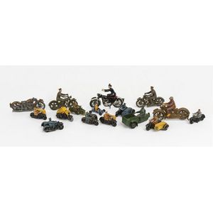 Dinky: Group of 16 majority early unboxed motorcycle related…