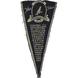 Carlton: 1938 pennant 'Carlton, The Blues, Premiership, 1938'…