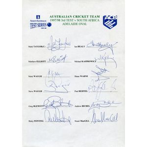 1997-98 Australian team, 3rd Test v South Africa at Adelaide,…