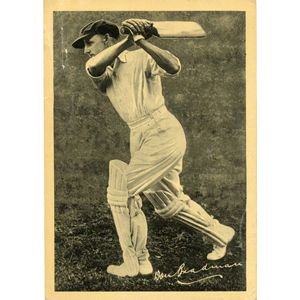 c.1937 large trade card of Don Bradman (177 x 126 mm) with on…