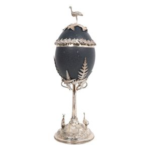 J Henry Steiner (1835-1914) sterling silver mounted emu egg…