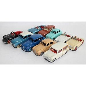 Ten Dinky Toys cars, including 'Austin Healey' and 'Peugeot 404…