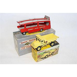 Two Dinky Toys, a 'Trailer for car carrier' and 'Euclid rear…