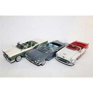 Three Danbury Mint models, '1957 Ford Fairlane', '1960 Impala…