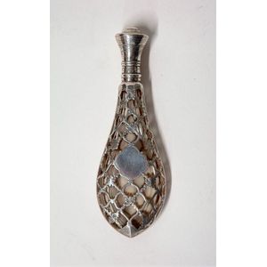 A late 19th century European silver covered glass scent bottle,&hellip;