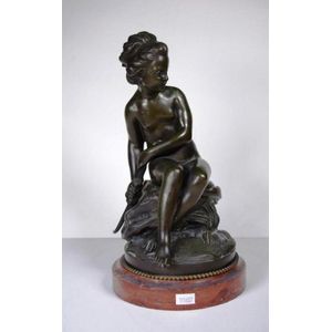 Good antique French bronze - Seated Nude, signed A. Leconnet (?…