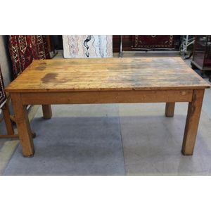 Pine farmhouse table on square legs (183 cm x 98 cm)