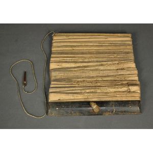 Early Buddhist prayer book. Series on hand written leaf tablets…