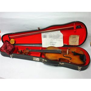 A c.1900 German violin and bow, two-piece back, with…
