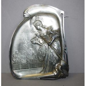 Art Nouveau WMF style plaque, 29 cm x 22.5 cm