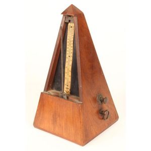 Edwardian Metronome set within a pyramid shaped case, height 23…