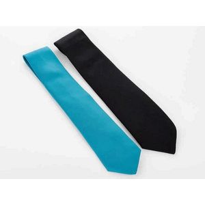 Hermes two silk ties black and blue, in original box, (2)