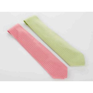 Hermes two silk ties green and pink with 'H' pattern, in&hellip;