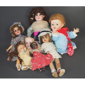 Six various early dolls, including Floridora AM; SFBJ Paris;…