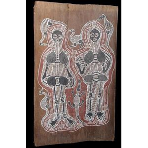 George Djahgurrnga c.1918-1980s funerary Ceremonies ochres on…