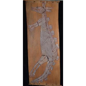 Andrew Munakali 1940-1988 Nagloyd the rainbow serpent ochres on…