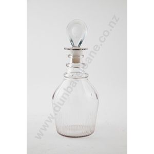 Regency triple ring neck decanter mallet shaped faceted body…