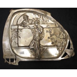 Art Nouveau WMF silver plate tray relief decorated with…