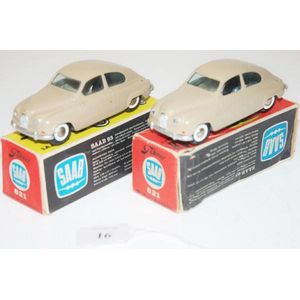 2 x Tekno 821 Saab models, both Taupe (E-M boxes F-VG) (2)
