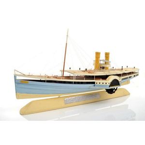 Scratch built wooden paddle Steamer with plaque 'The Paddle…