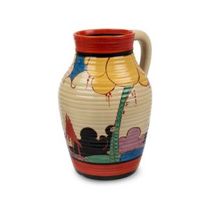 A Clarice Cliff 'Summerhouse' lotus jug, circa 1930,…