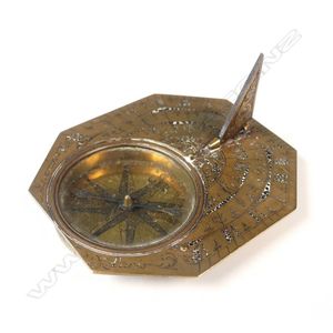 A Butterfield type French octagonal pocket sundial, made in…