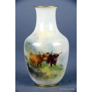 A Royal Worcester vase decorated by Harry Stinton, 1917,…