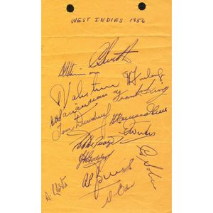 1956 West Indies to New Zealand, autograph page with 15&hellip;