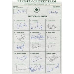 1992-93 Pakistan Team to Australia & New Zealand, official team…