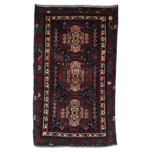 Ballus Rugs Black Balouch Rug with Geometric Medallions - Rugs & Carpets - Textiles ...
