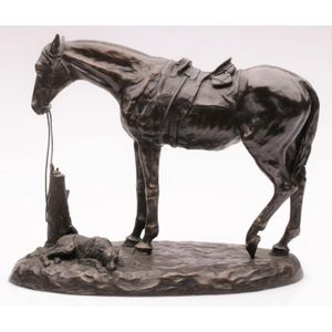 Mary Pinsent bronze figural group depicting horse and dog,…